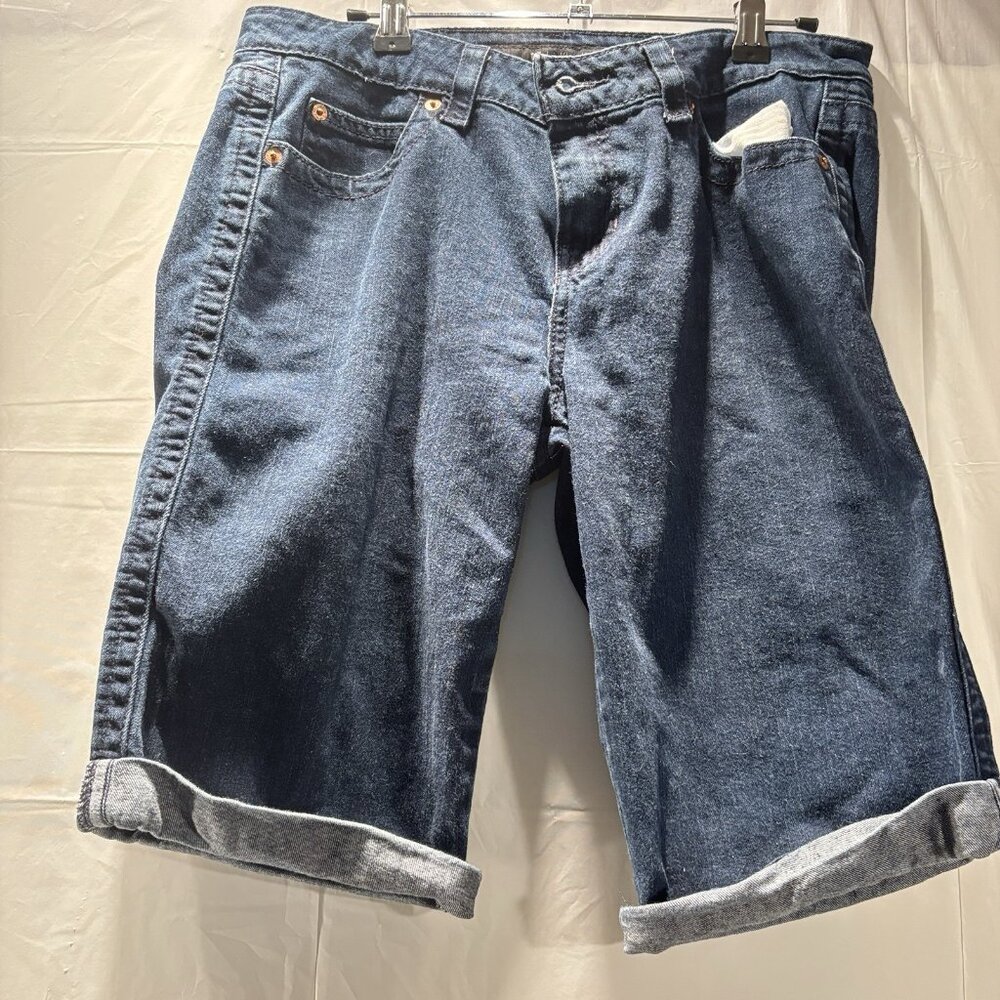 Calvin Klein Jean Women‎ Blue Denim Cuffed Shorts Size 30/10